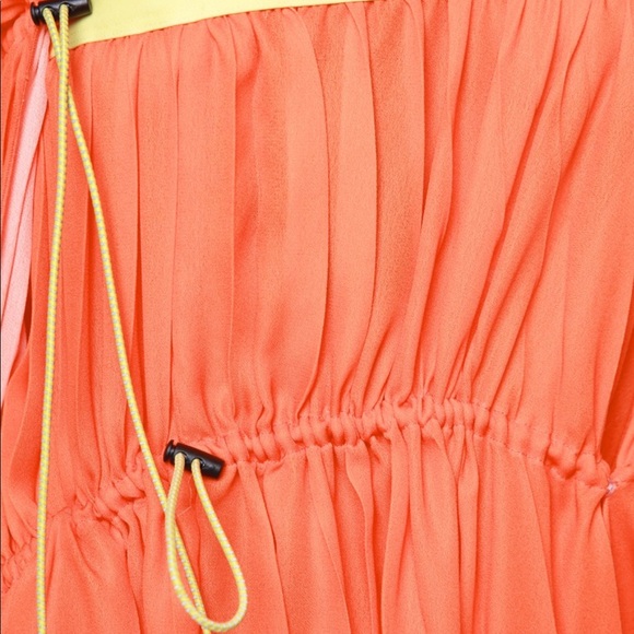 UNRAVEL PROJECT Orange Pleated Drawstring Dress - Picture 13 of 13